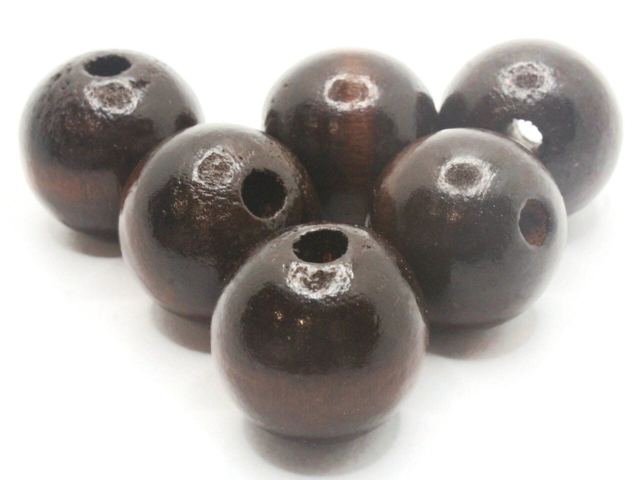 6 24mm Round Brown Wood Large Hole Macrame Beads bW1 Michaels
